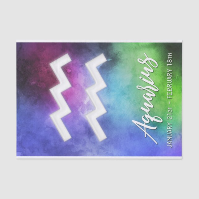 Zodiac : Aquarius Dates Tissue Paper (Front)