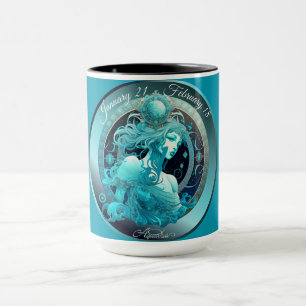 Zodiac Aquarius "January 21 - February 18" Mug