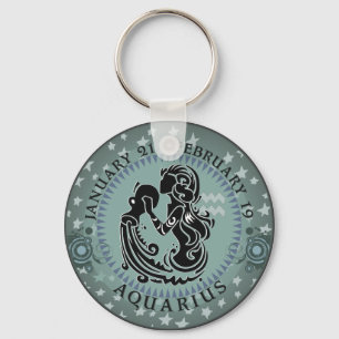 Zodiac Aquarius Key Ring