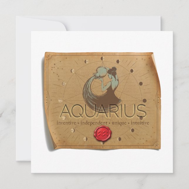 ZODIAC - Aquarius - Personalised Notecard (Front)