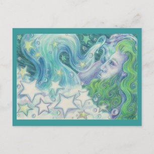 Zodiac Aquarius postcard