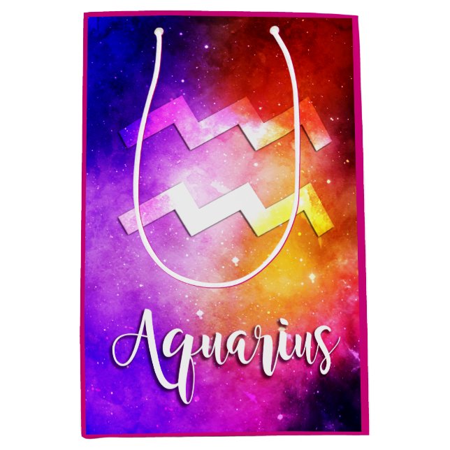 Zodiac : Aquarius Space Candy Medium Gift Bag (Front)