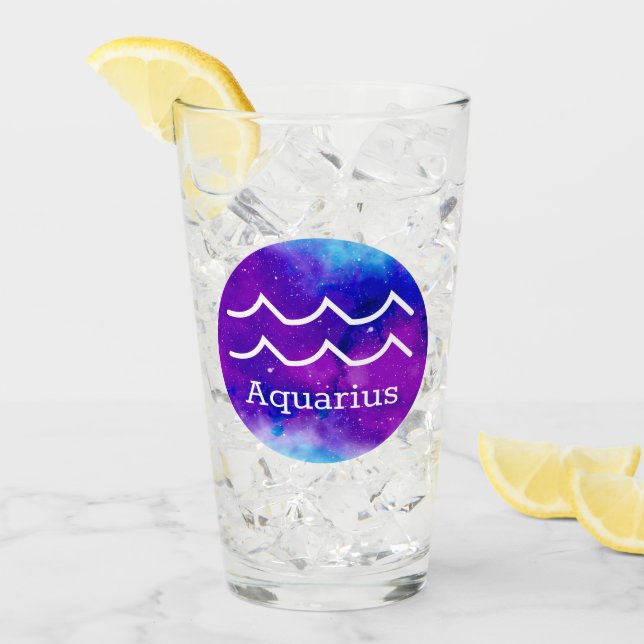 Zodiac Aquarius Space Nebula Glass (Front Ice)