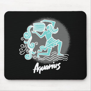 Zodiac Aquarius Symbol Mouse Mat