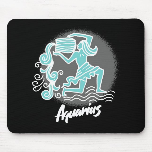Zodiac Aquarius Symbol Mouse Mat (Front)