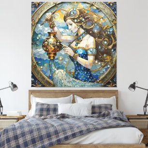 Zodiac - Aquarius The Water Bearer Canvas Print