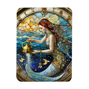 Zodiac - Aquarius The Water Bearer Mermaid Magnet