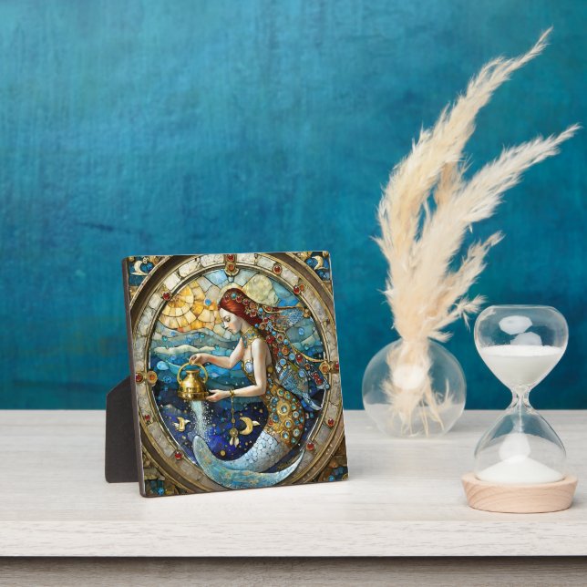 Zodiac - Aquarius The Water Bearer Mermaid Plaque (Insitu)