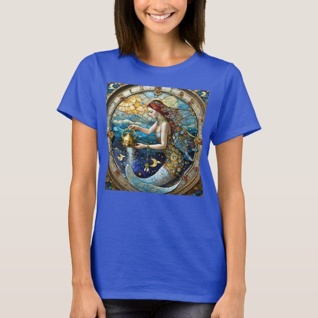 Zodiac - Aquarius The Water Bearer Mermaid T-Shirt (Front)