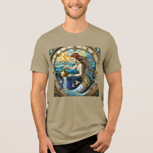 Zodiac - Aquarius The Water Bearer Mermaid Tri-Blend Shirt