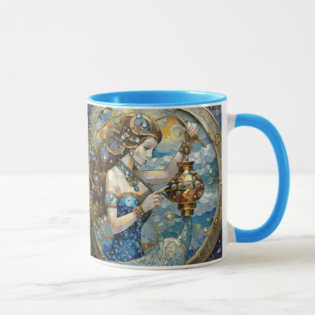 Zodiac - Aquarius The Water Bearer Mug (Right)