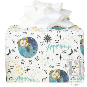 Zodiac Aquarius Wrapping Paper
