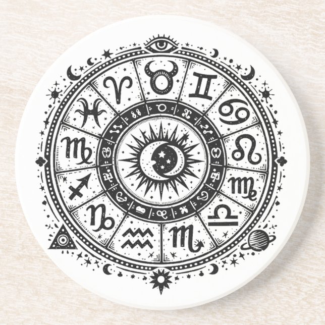 Zodiac Arcana — The Twelve Signs by BurnsInHell Coaster (Front)