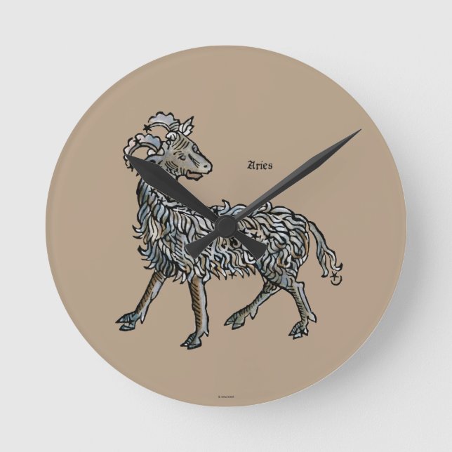 Zodiac: Aries, 1482 Round Clock (Front)