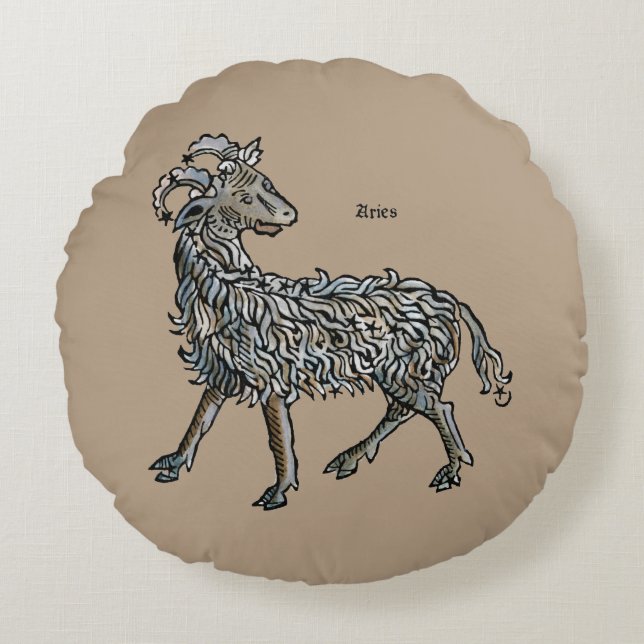 Zodiac: Aries, 1482 Round Cushion (Front)