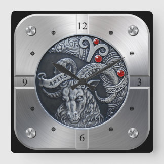 Zodiac ~ Aries ~ Celestial ~ Western Astrology ~ Square Wall Clock