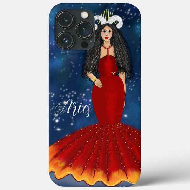 Zodiac Aries Goddess in Blue Celestial  Case-Mate iPhone Case (Back)