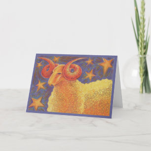Zodiac Aries greetings card