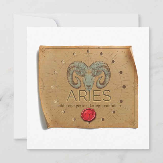 ZODIAC - Aries - Personalised Notecard (Front)