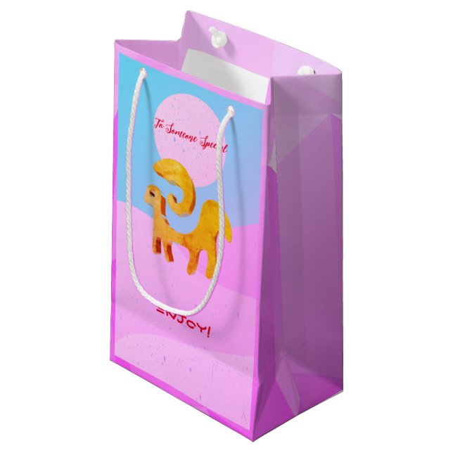 Zodiac Aries Ram Small Gift Bag (Front Angled)