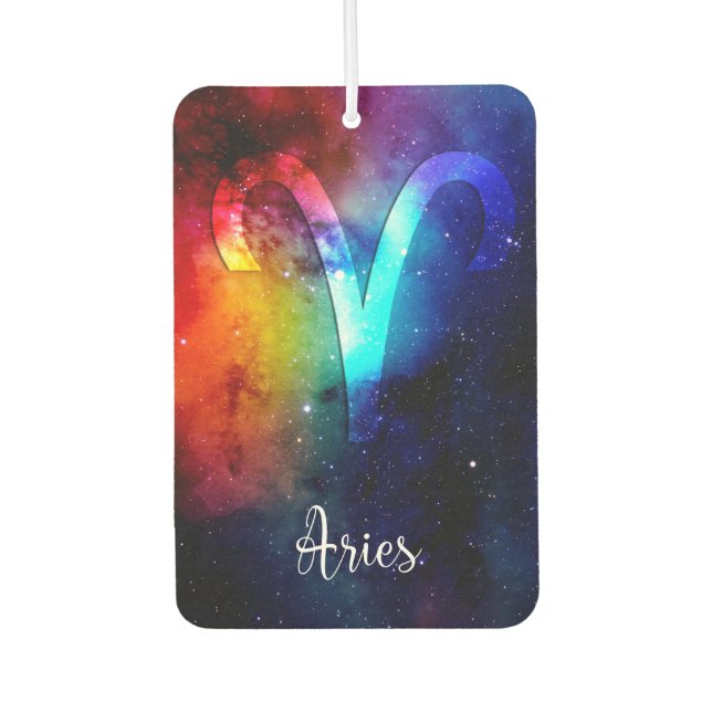 Zodiac : Aries Space Rainbow Car Air Freshener (Front)
