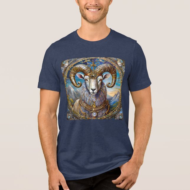 Zodiac - Aries The Ram Tri-Blend Shirt (Front)