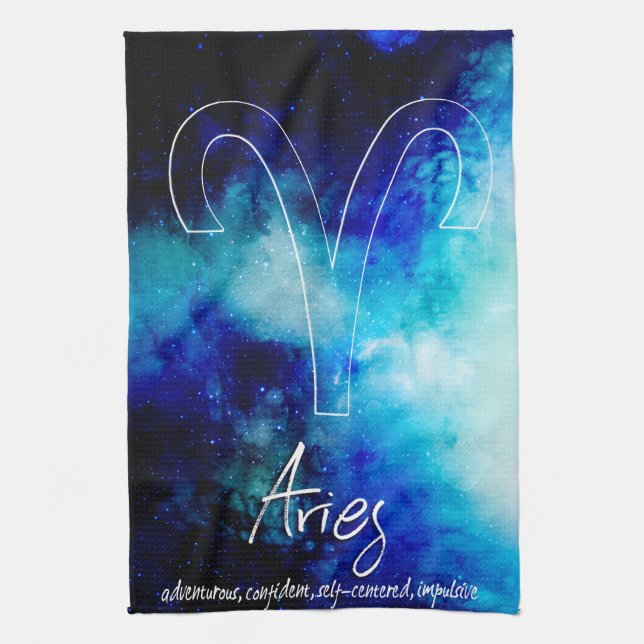 Zodiac : Aries Traits Tea Towel (Vertical)