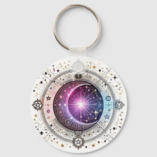 Zodiac astrology moon key ring