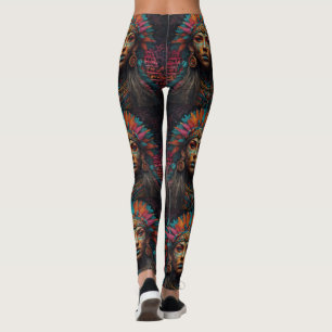 Zodiac & Aztec Portrait Abstract Mix Leggings