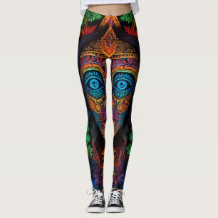 Zodiac & Aztec Portrait Abstract Mix Leggings