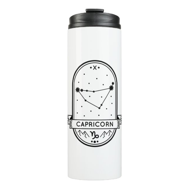 ZODIAC BADGE CONSTELLATION CAPRICORN STROKE THERMAL TUMBLER (Front)
