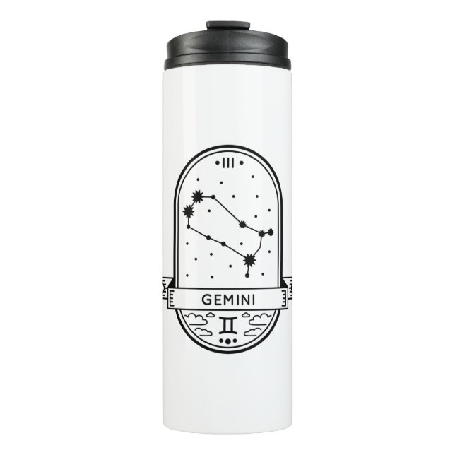 ZODIAC BADGE CONSTELLATION GEMINI STROKE THERMAL TUMBLER (Front)