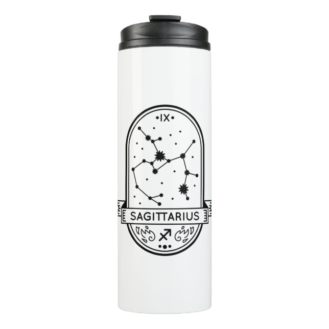 ZODIAC BADGE CONSTELLATION SAGITTARIUS STROKE THERMAL TUMBLER (Front)
