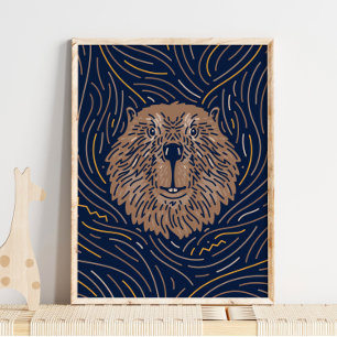 Zodiac Beaver Animal Print   Beaver Print