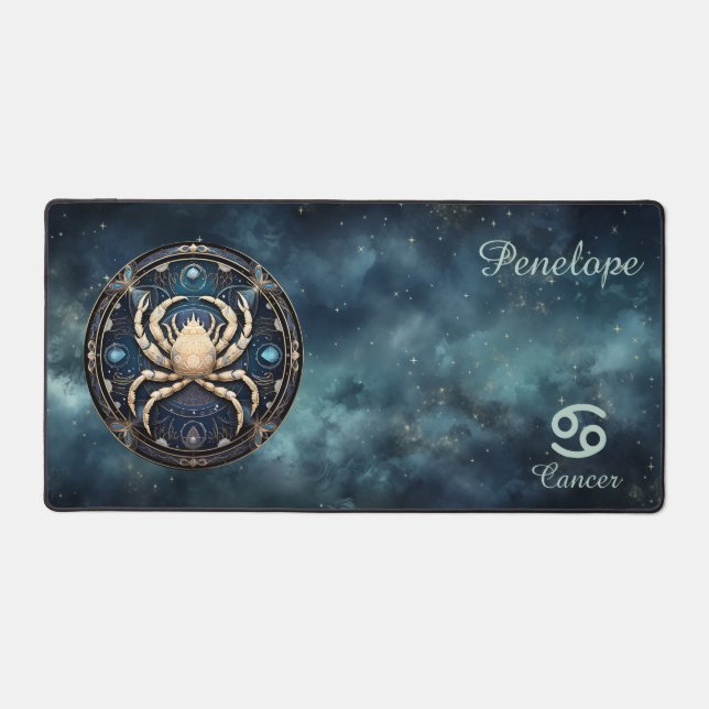 Zodiac Birth Sign Cancer Astrolog Desk Mat (Front)