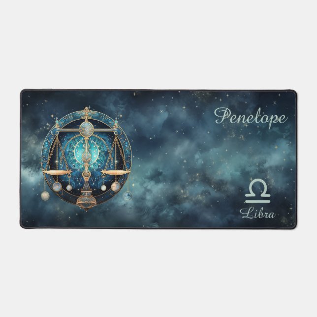 Zodiac Birth Sign Libra Astrolog Desk Mat (Front)