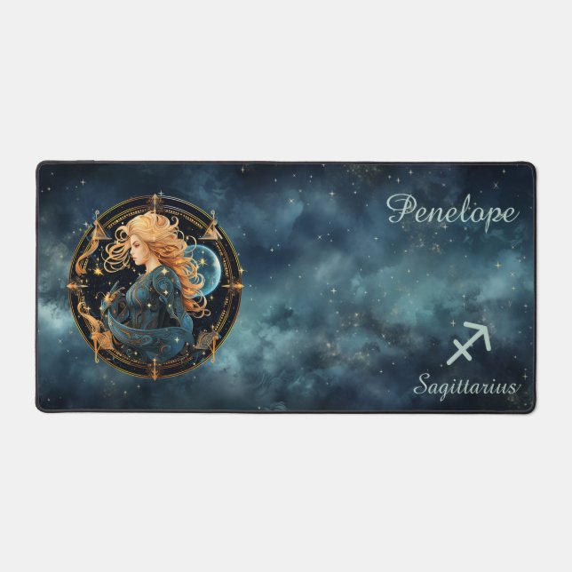 Zodiac Birth Sign Sagittarius Astrolog Desk Mat (Front)