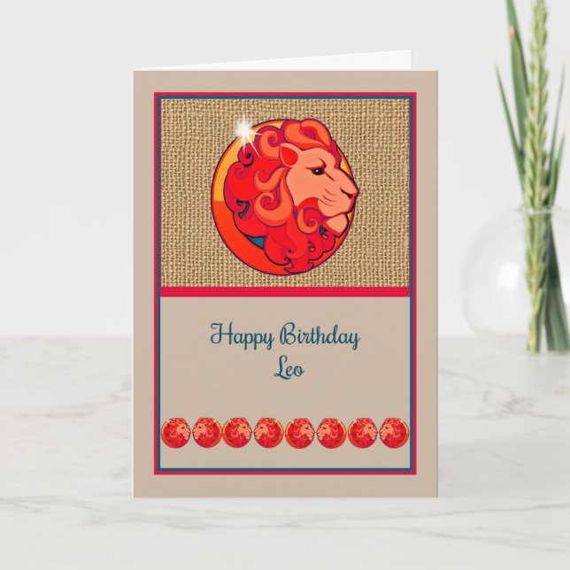 Zodiac Birthday Card for a Leo (Front)