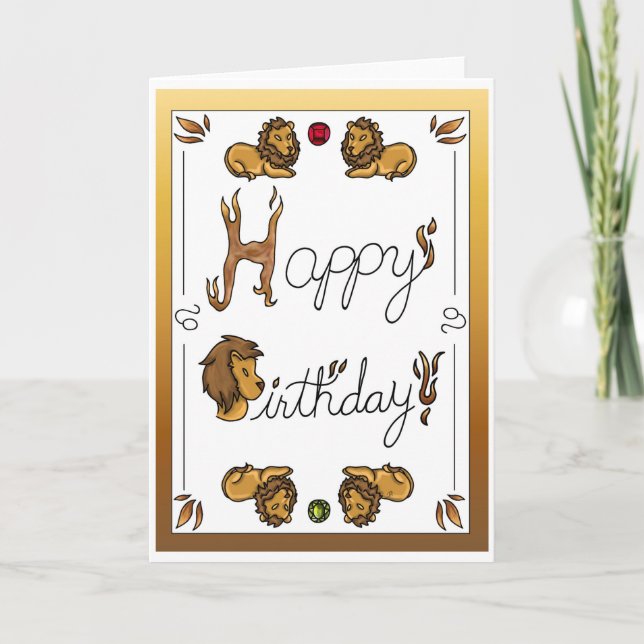 Zodiac Birthday Card Leo (Front)