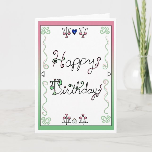 Zodiac Birthday Card Libra (Front)