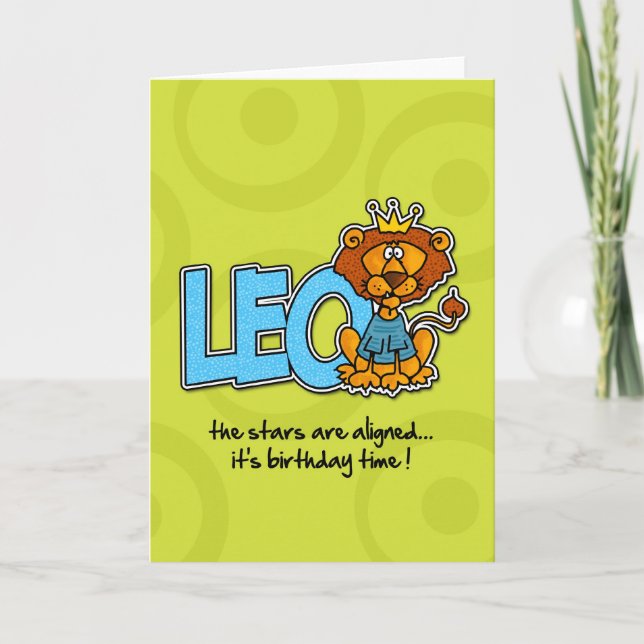 Zodiac Birthday - Leo Card (Front)