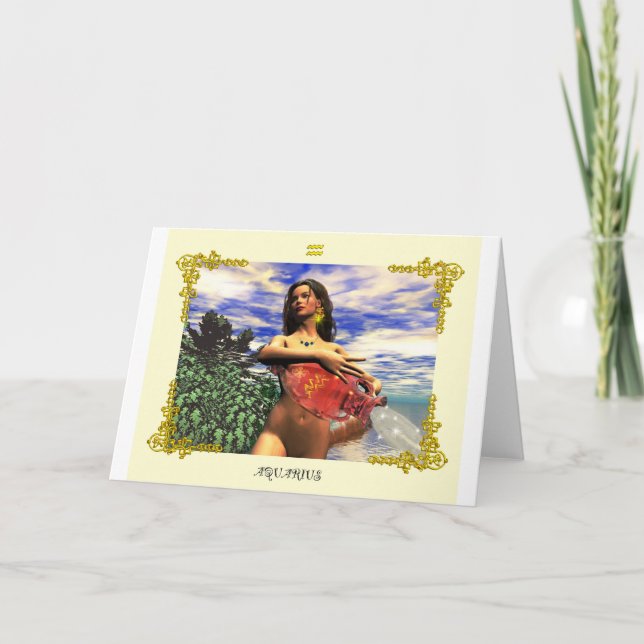 ZODIAC BIRTHDAY SIGNS / AQUARIUS CARD (Front)