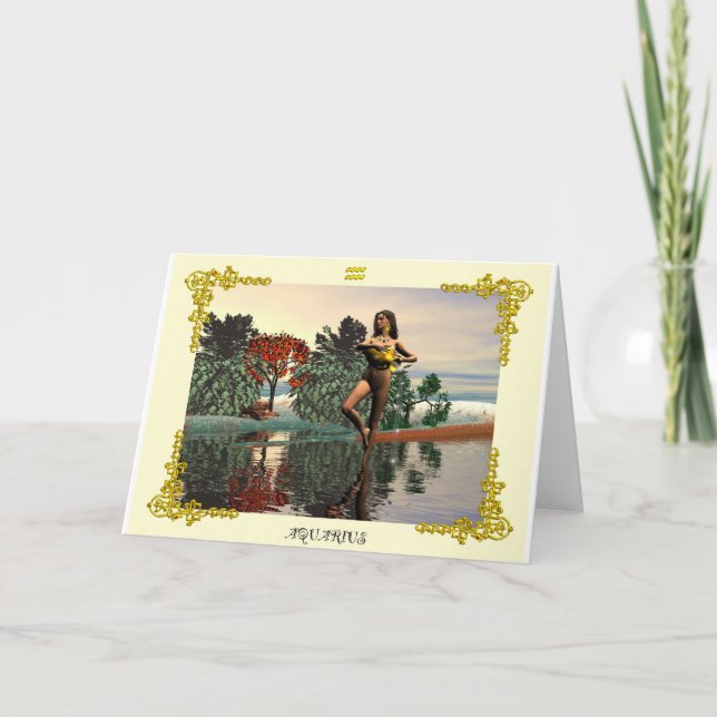 ZODIAC BIRTHDAY SIGNS / AQUARIUS CARD (Front)