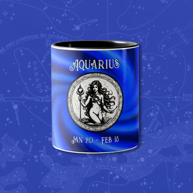 Zodiac Blue Galaxy Aquarius Mug (Creator Uploaded)