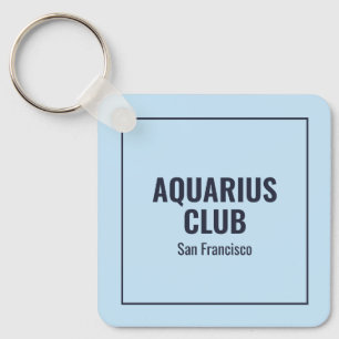 Zodiac blue simple modern birthdays cute key ring