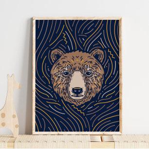 Zodiac Brown Bear Animal Print   Wolf Print