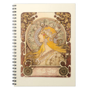 Zodiac by Alphonse Mucha Notebook