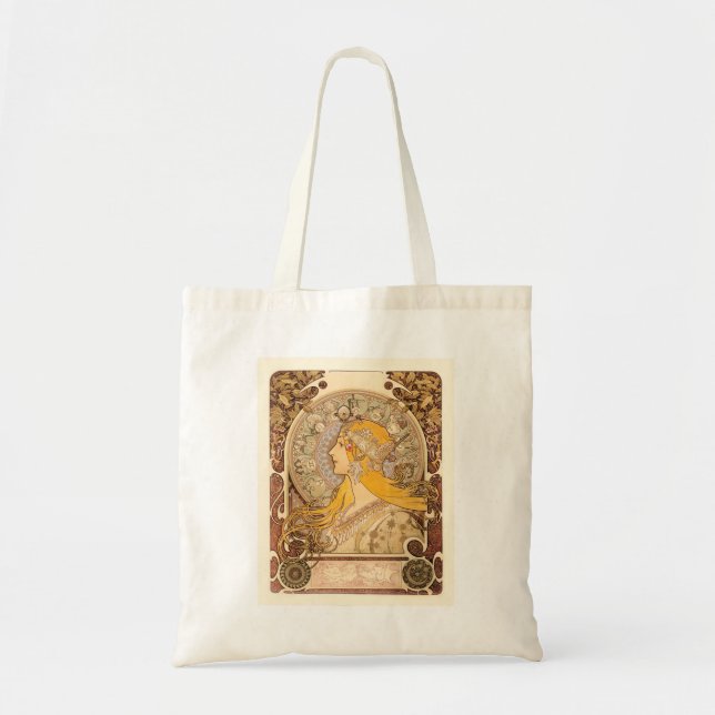 Zodiac by Alphonse Mucha Tote Bag (Front)