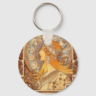 Zodiac by Mucha Key Ring