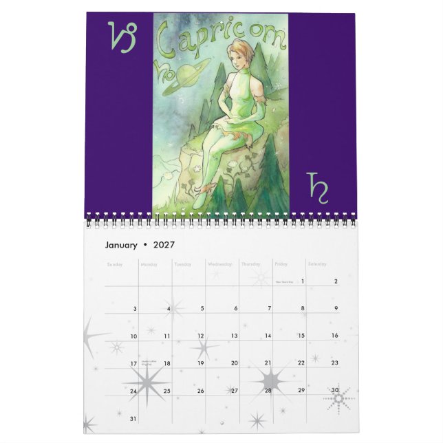 Zodiac Calendar 2 (Jan 2027)